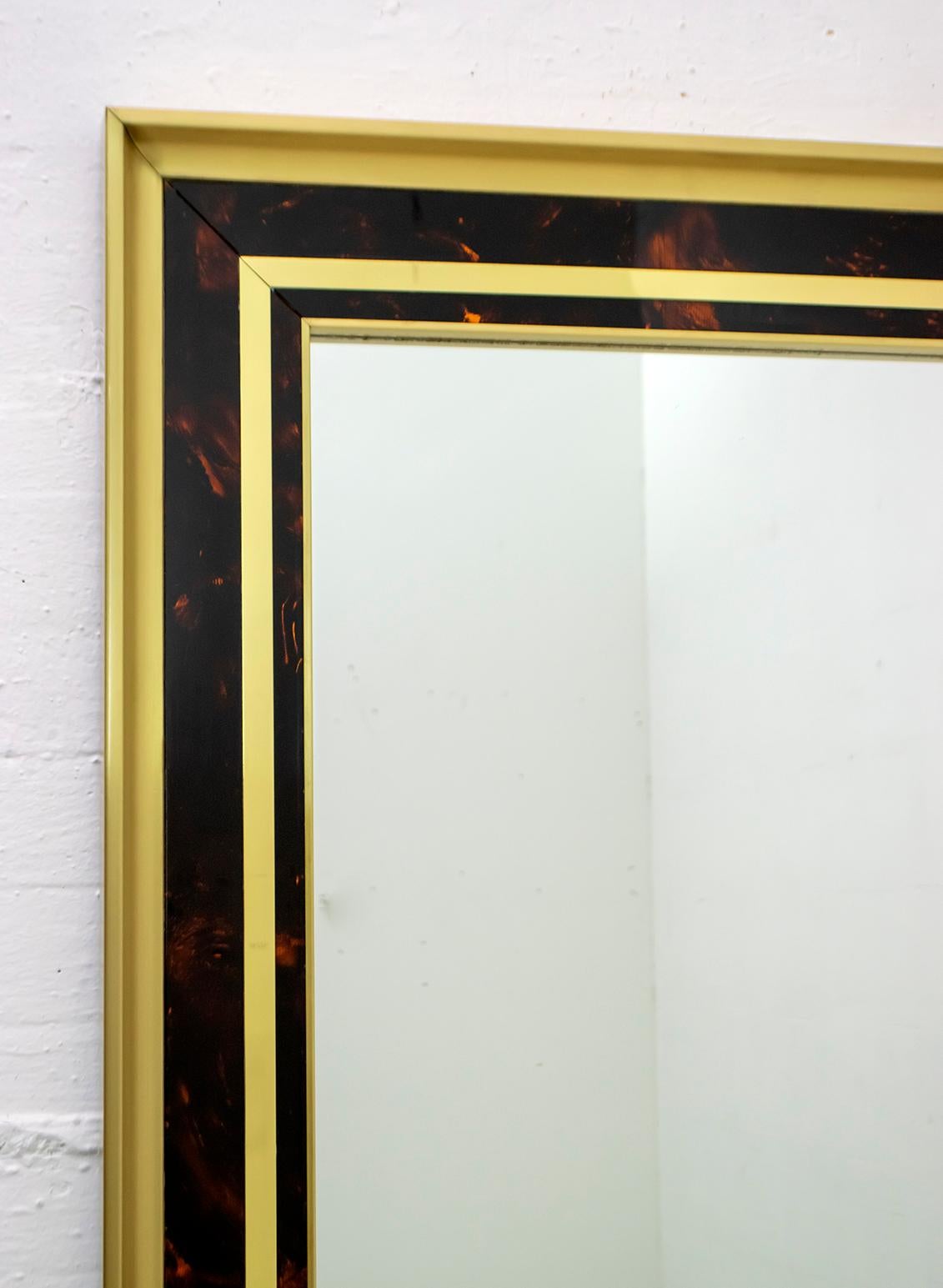 Mid-Century Modern Sandro Petti Midcentury Italian Brass and Celluloid Mirror by 