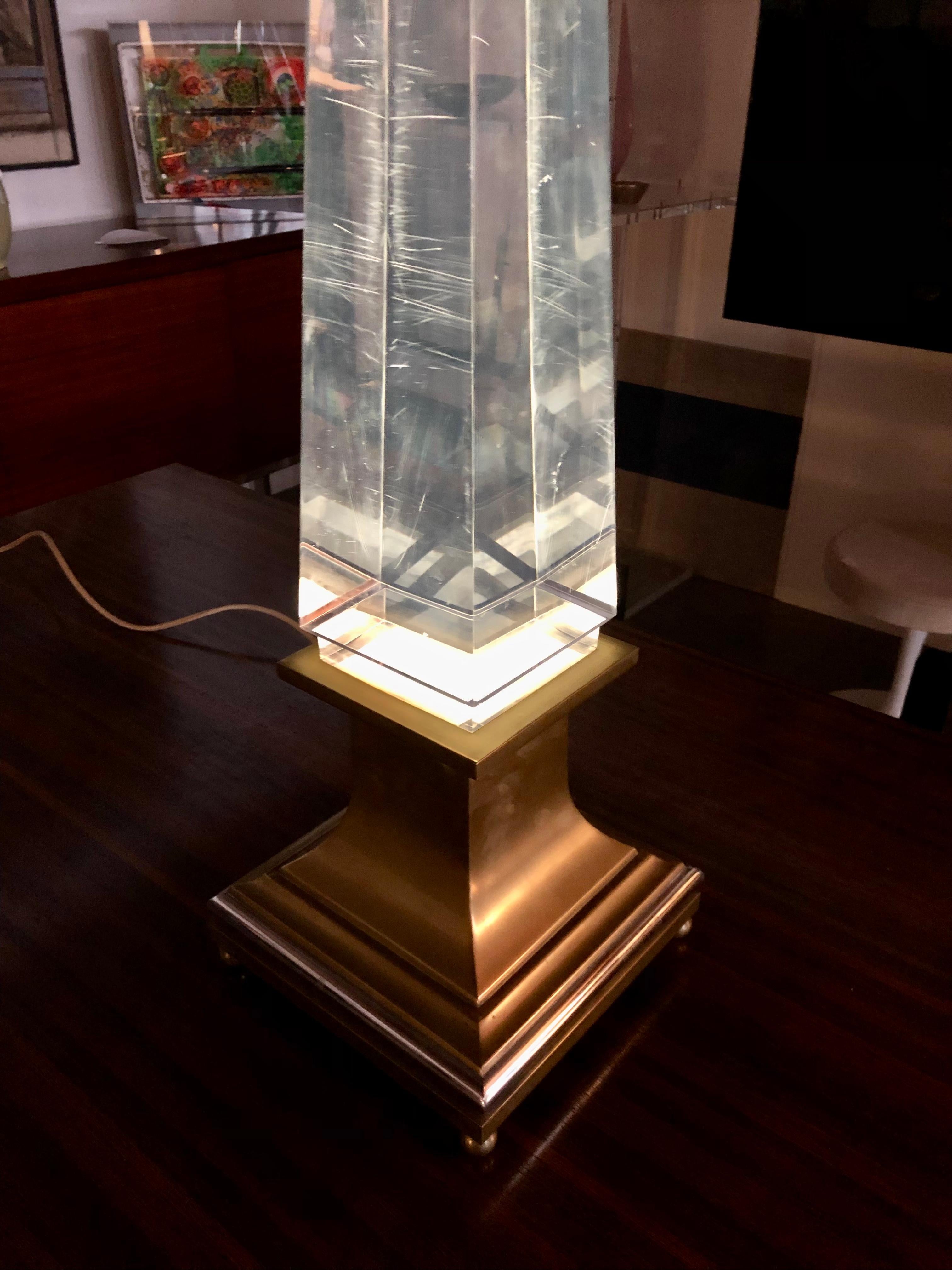 Italian Sandro Petti obelisk lamp For Sale