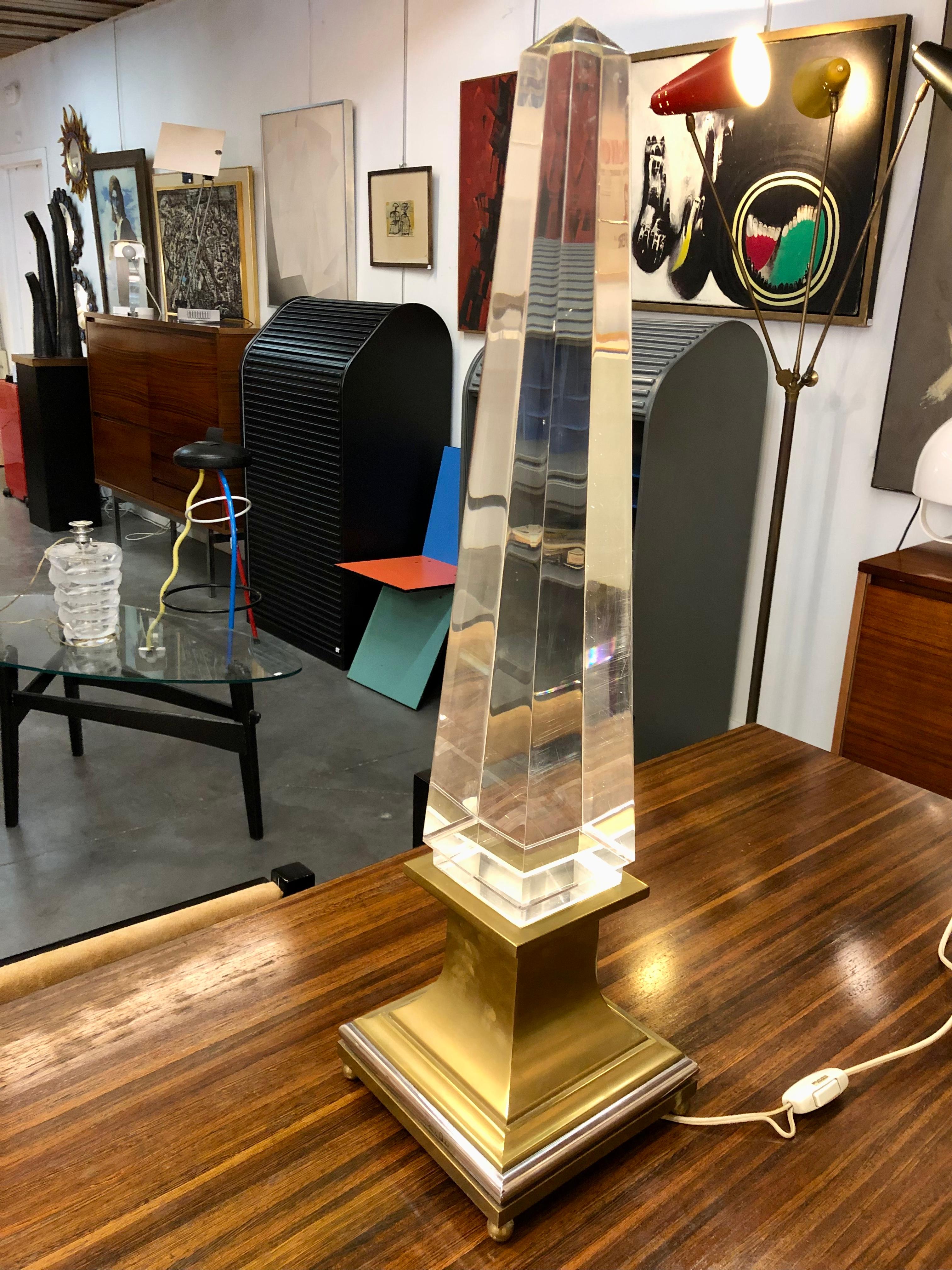 Sandro Petti obelisk lamp For Sale 1