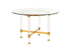 Sandro Petti:: Table en Lucite et laiton doré:: 1970