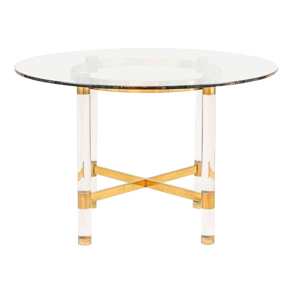Sandro Petti, Table in Lucite and Gilt Brass, 1970s