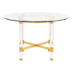 Sandro Petti, Table in Lucite and Gilt Brass, 1970s