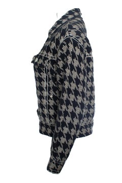 Sandro, pied de poule jacket in beige and black
