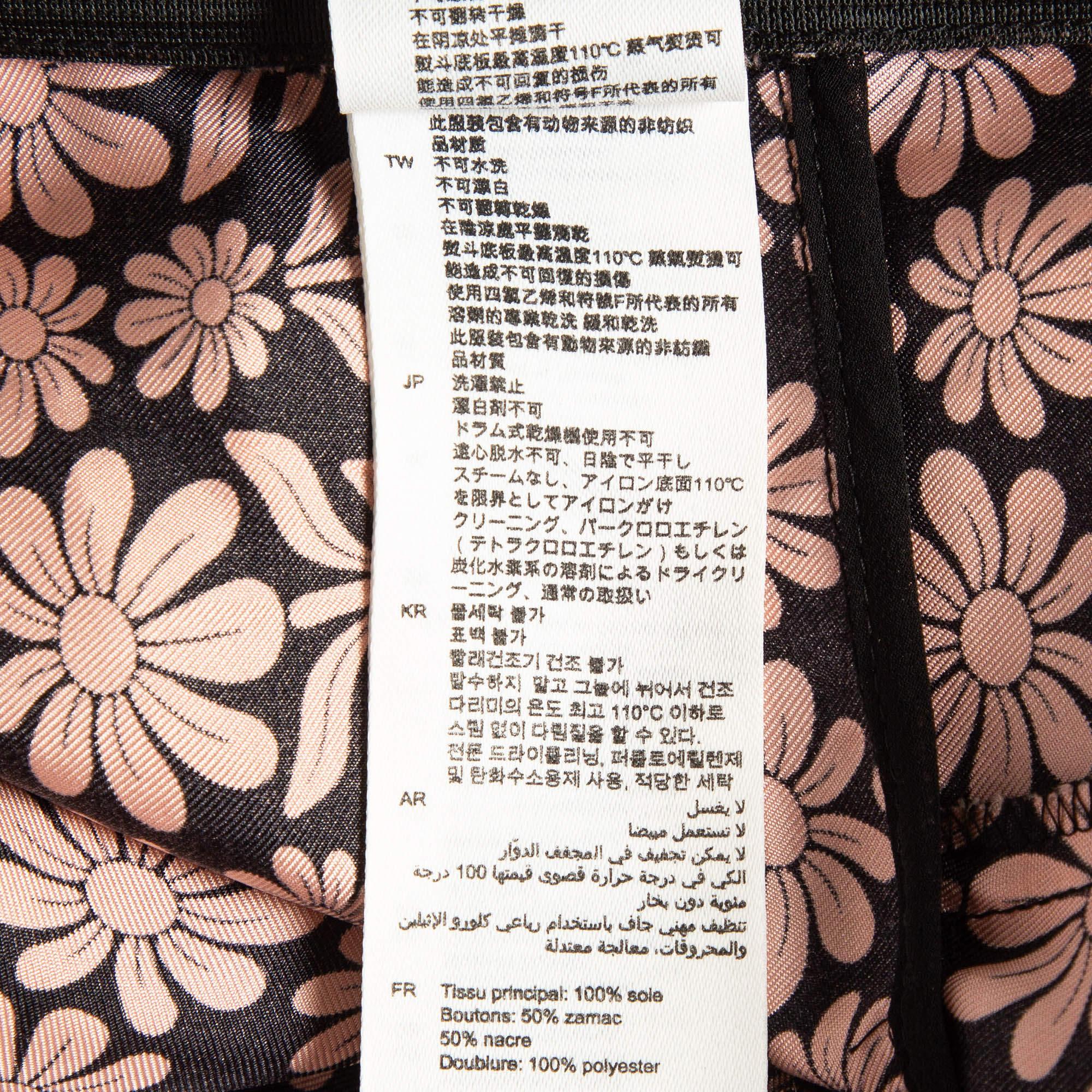 Sandro Pink/Black Floral Patterned Silk Mini Dress L 1