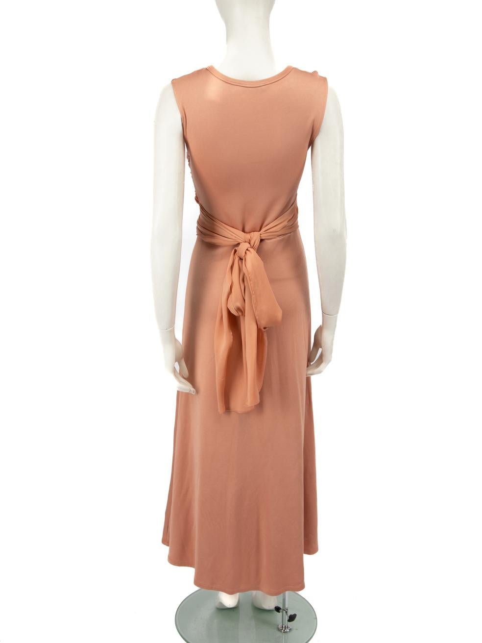 Orange Sandro Pink Bow Tied Maxi Dress Size L