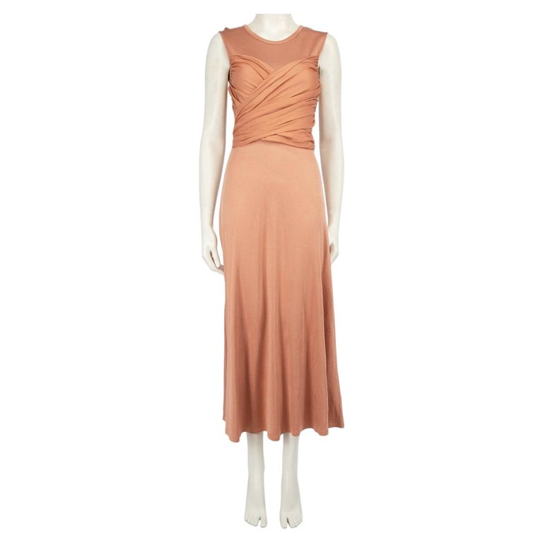 Sandro Pink Bow Tied Maxi Dress Size L For Sale at 1stDibs