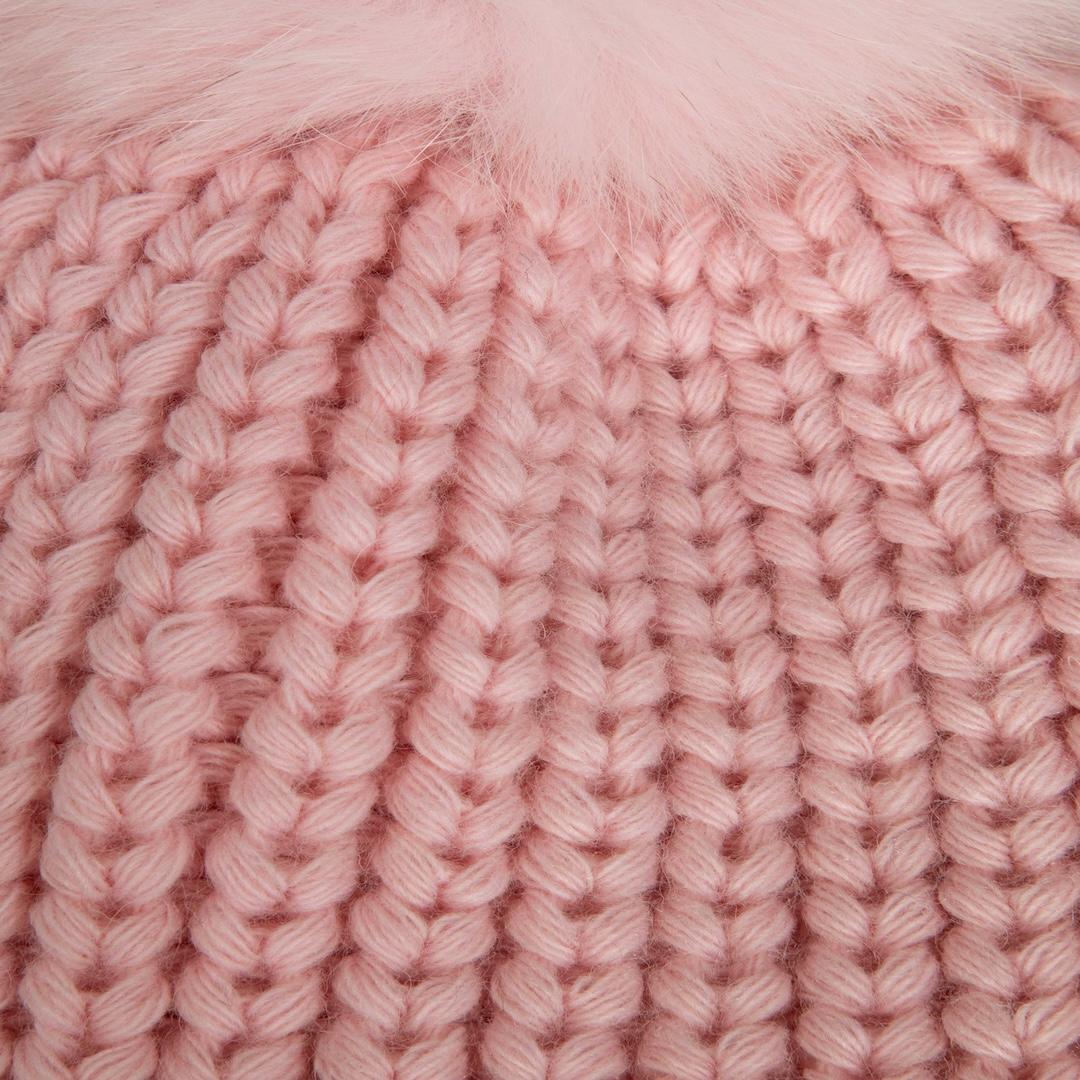 Sandro Berretto con pelliccia rosa e pompon In condizioni ottime in vendita a London, GB