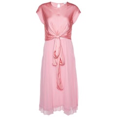 Sandro Pink Satin 
Crepe Janyce Midi Dress M