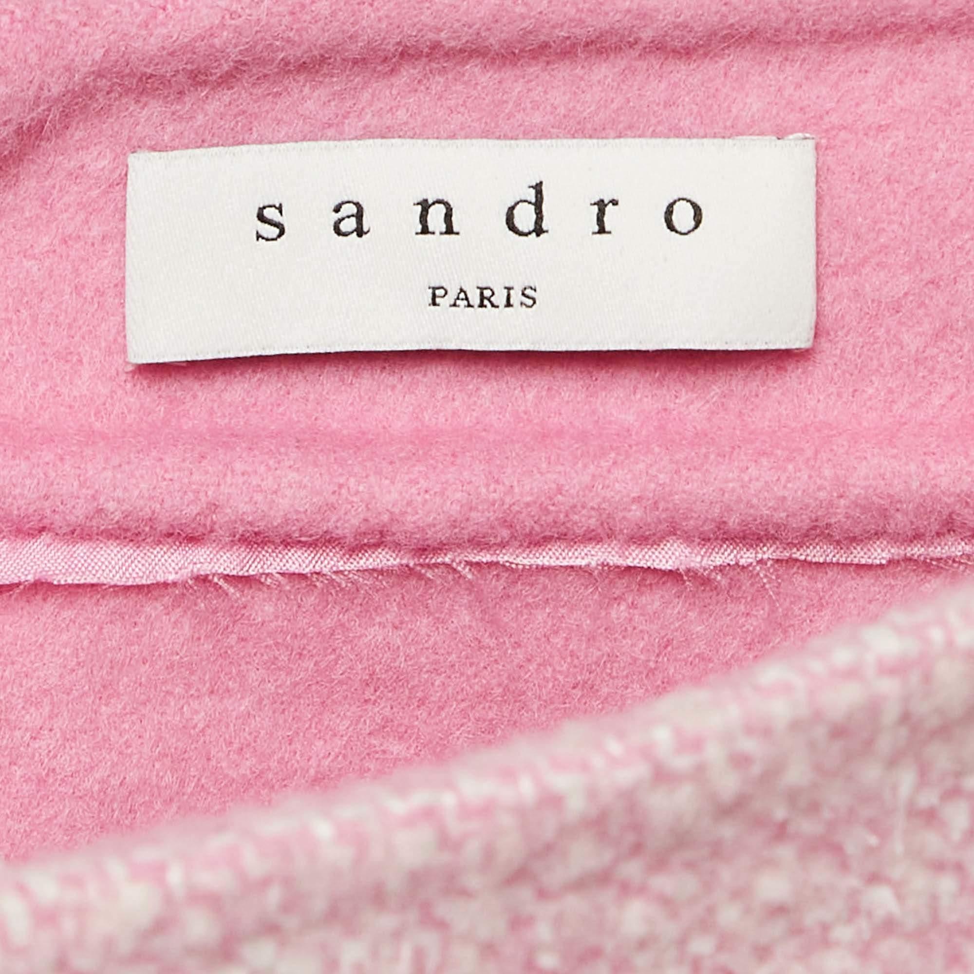 Sandro - Tweed rose avec pochettes  Mini-jupe M 1
