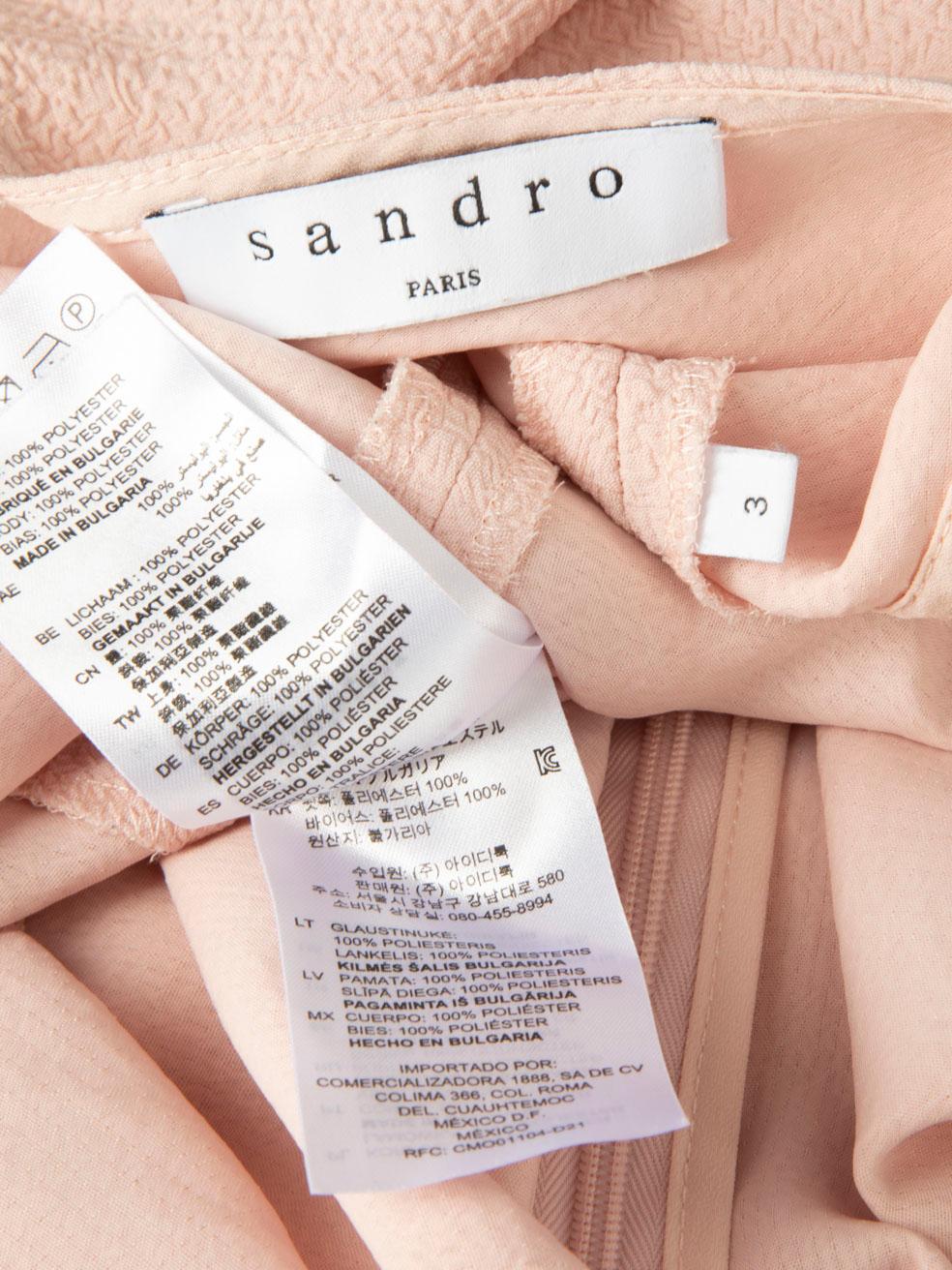 Sandro Mini Vestido Skater Cuello en V Rosa Talla L en Bueno estado para la venta en London, GB