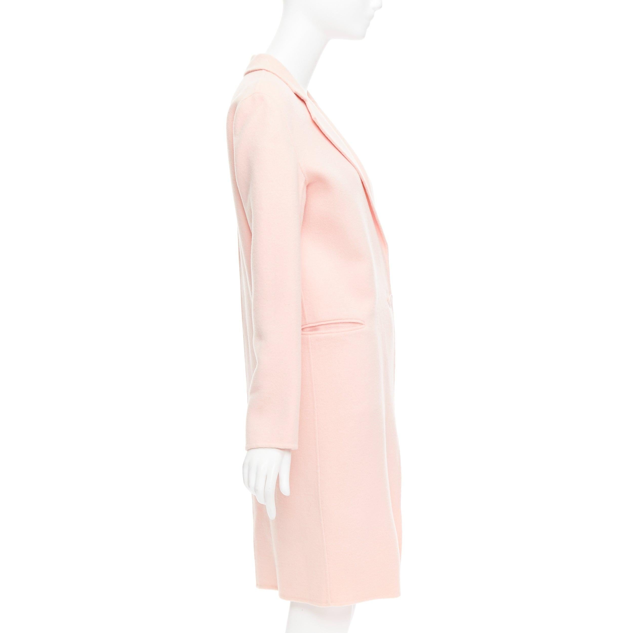 Sandro, cappotto lungo in misto lana rosa con collo a punta e un solo bottone FR36 S In condizioni ottime in vendita a Hong Kong, NT