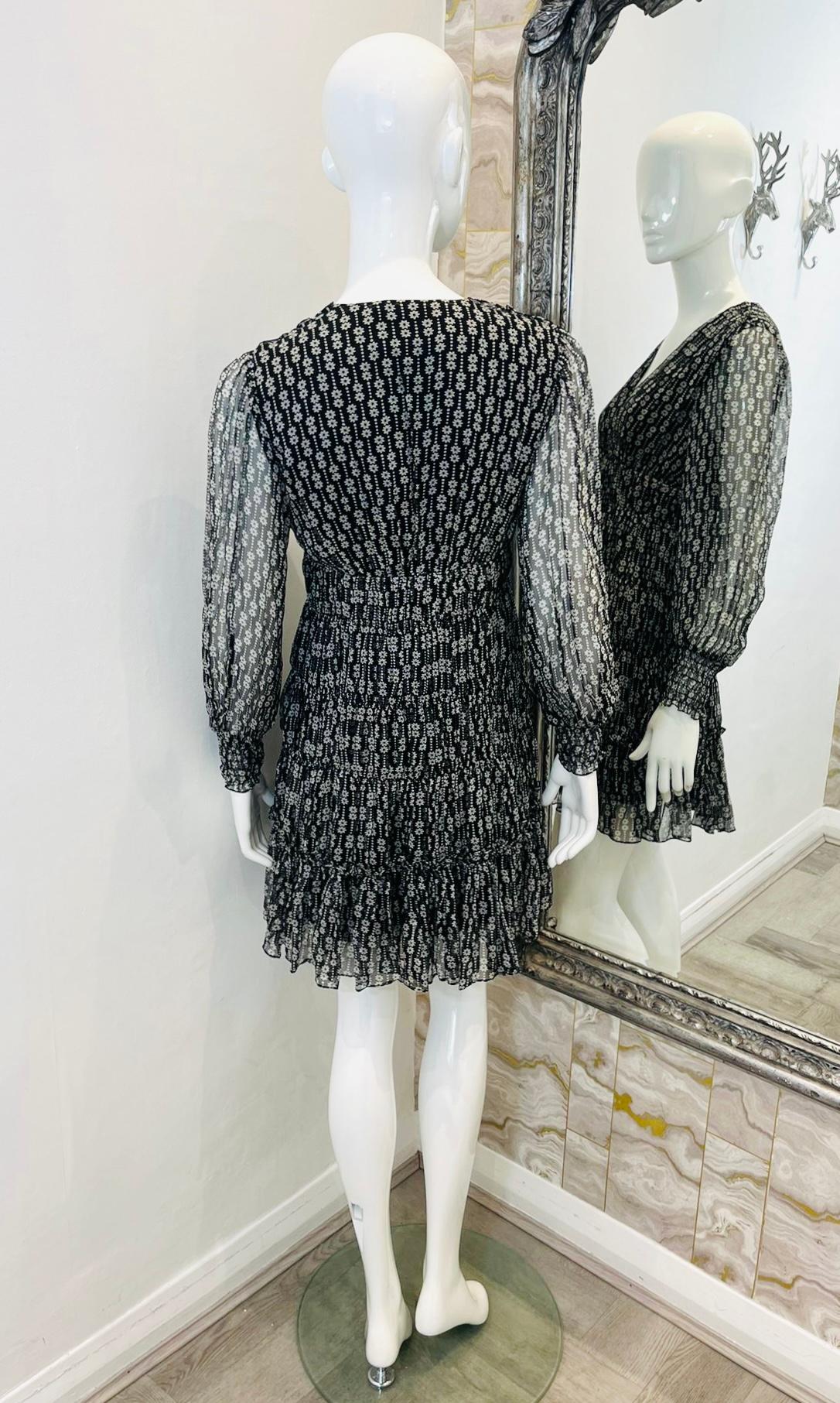 Sandro Printed Silk Voile Dress In Excellent Condition In London, GB