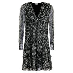 Used Sandro Printed Silk Voile Dress