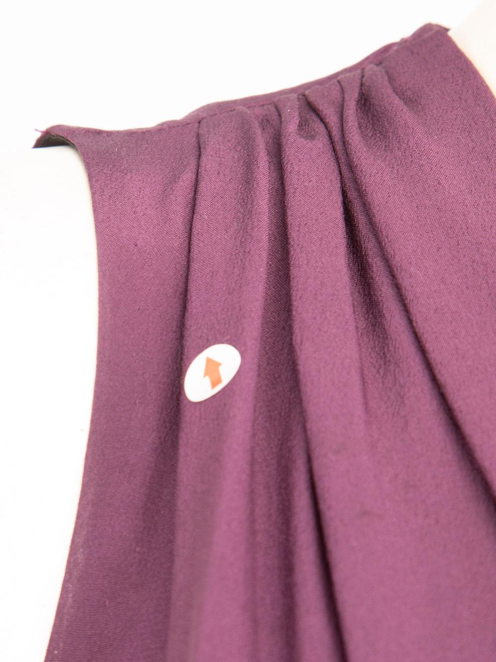 Sandro, abito in seta viola e nero con cintura, taglia S in vendita 1