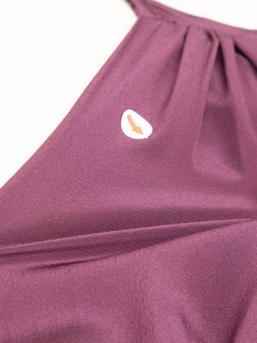 Sandro, abito in seta viola e nero con cintura, taglia S in vendita 2