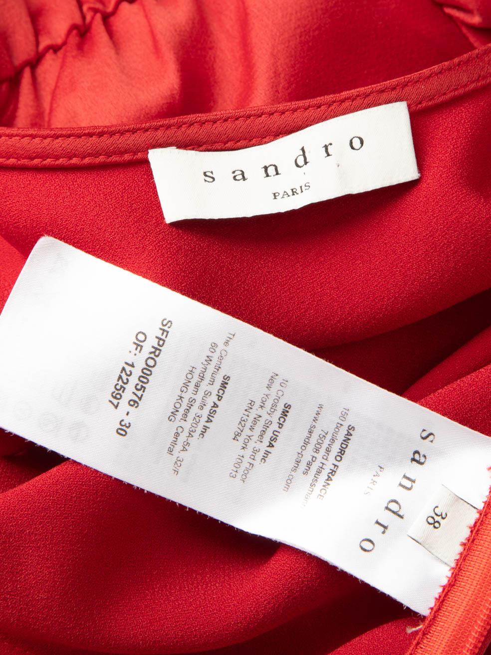Sandro Rotes Minikleid mit langen Ärmeln Größe M im Angebot 3