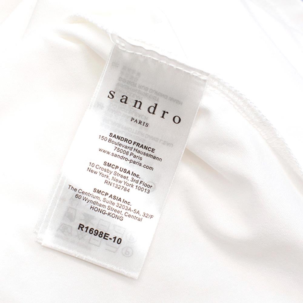 Sandro Runway White V-Neck Knit Midi Dress SIZE 1 1
