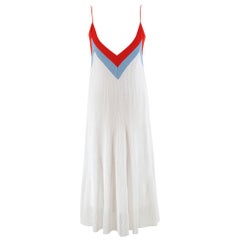 Sandro Runway White V-Neck Knit Midi Dress SIZE 1