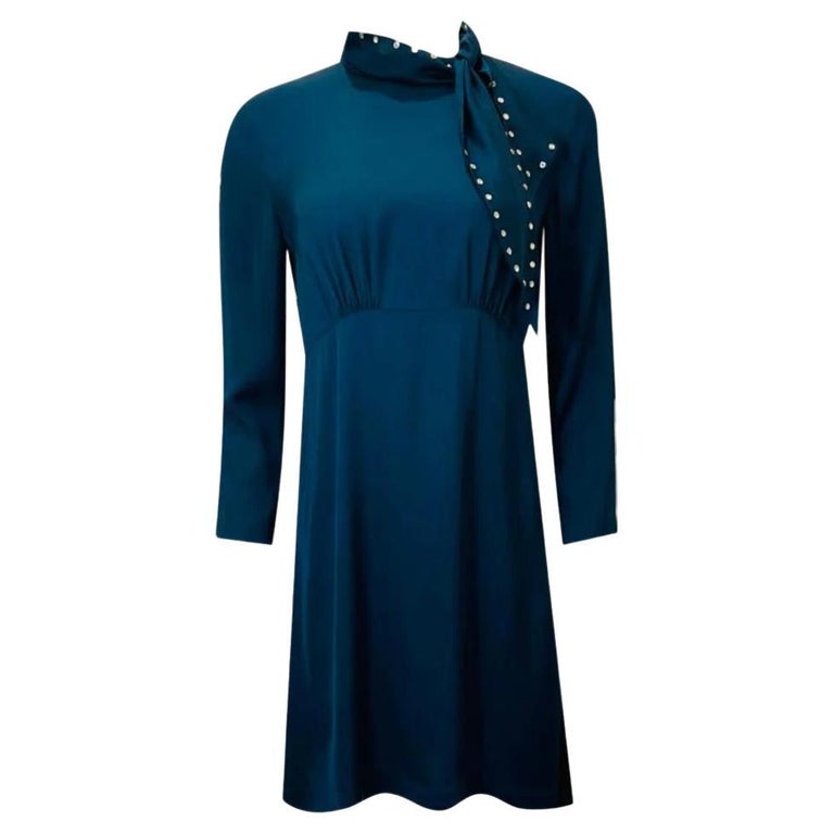 Sandro Satin and Crystal Dress For Sale at 1stDibs