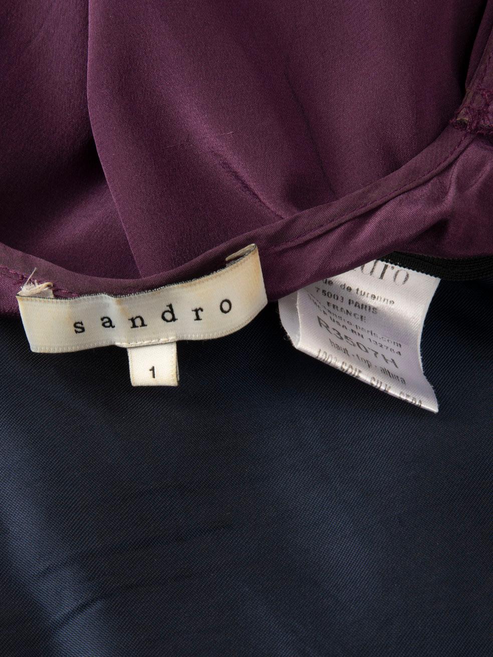 Sandro Silk Embellished Buckle V Neck Dress Size S For Sale 5