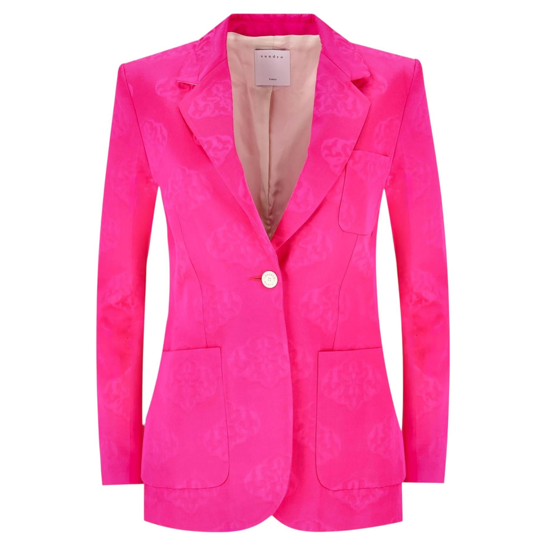Sandro Single-Breasted Jacquard Jacket For Sale