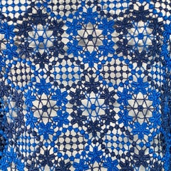 Sandro Size 2 Navy Blue Polyester Lace Short Sleeve Boxy Dress Top