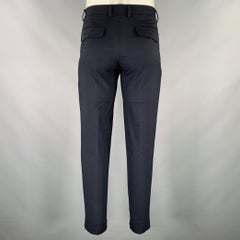 SANDRO Size 32 Navy Wool Blend Flat Front Dress Pants