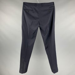 SANDRO Size 34 Navy Solid Wool Zip Fly Dress Pants