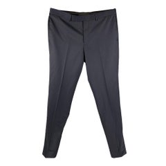 SANDRO Size 34 Navy Solid Wool Zip Fly Dress Pants