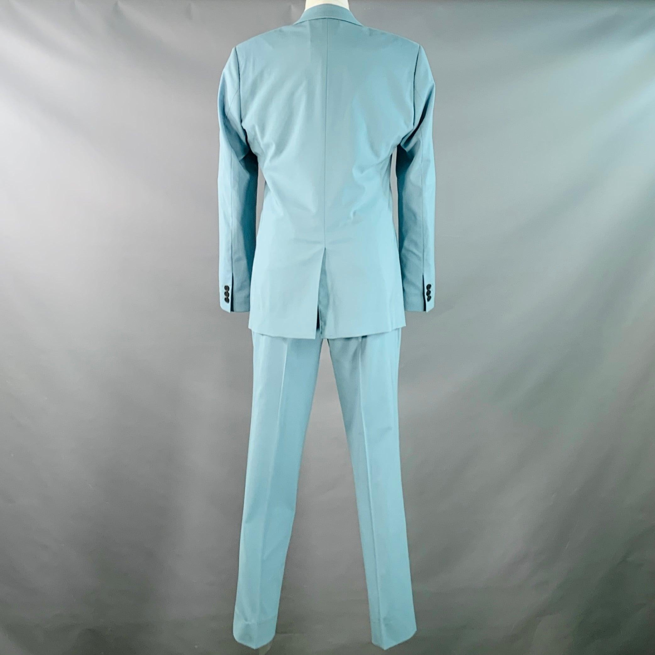 Bleu Sandro Taille 36 Costume à revers échancré en laine vierge bleue en vente