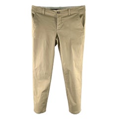 SANDRO Size 36 Khaki Solid Cotton Blend Button Fly Casual Pants