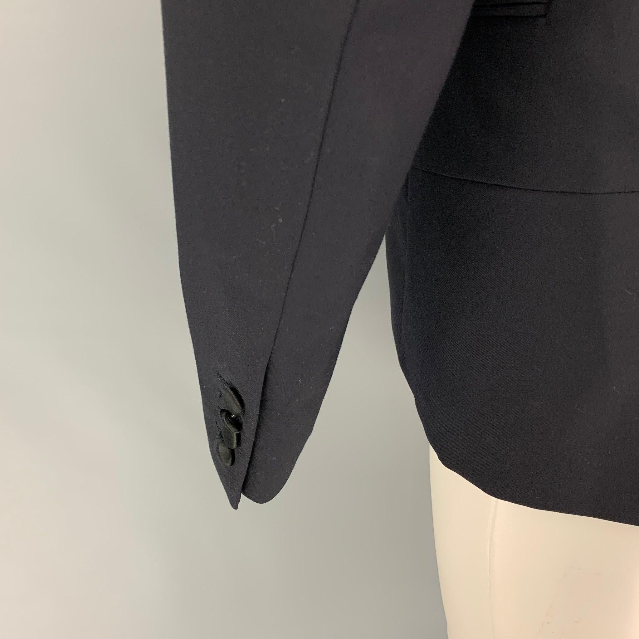 Men's SANDRO Size 38 Black Wool Shawl Collar Sport Coat For Sale