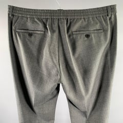 SANDRO Size 38 Grey Heather Wool Elastic Pants