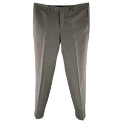 SANDRO Size 38 Grey Heather Wool Elastic Pants