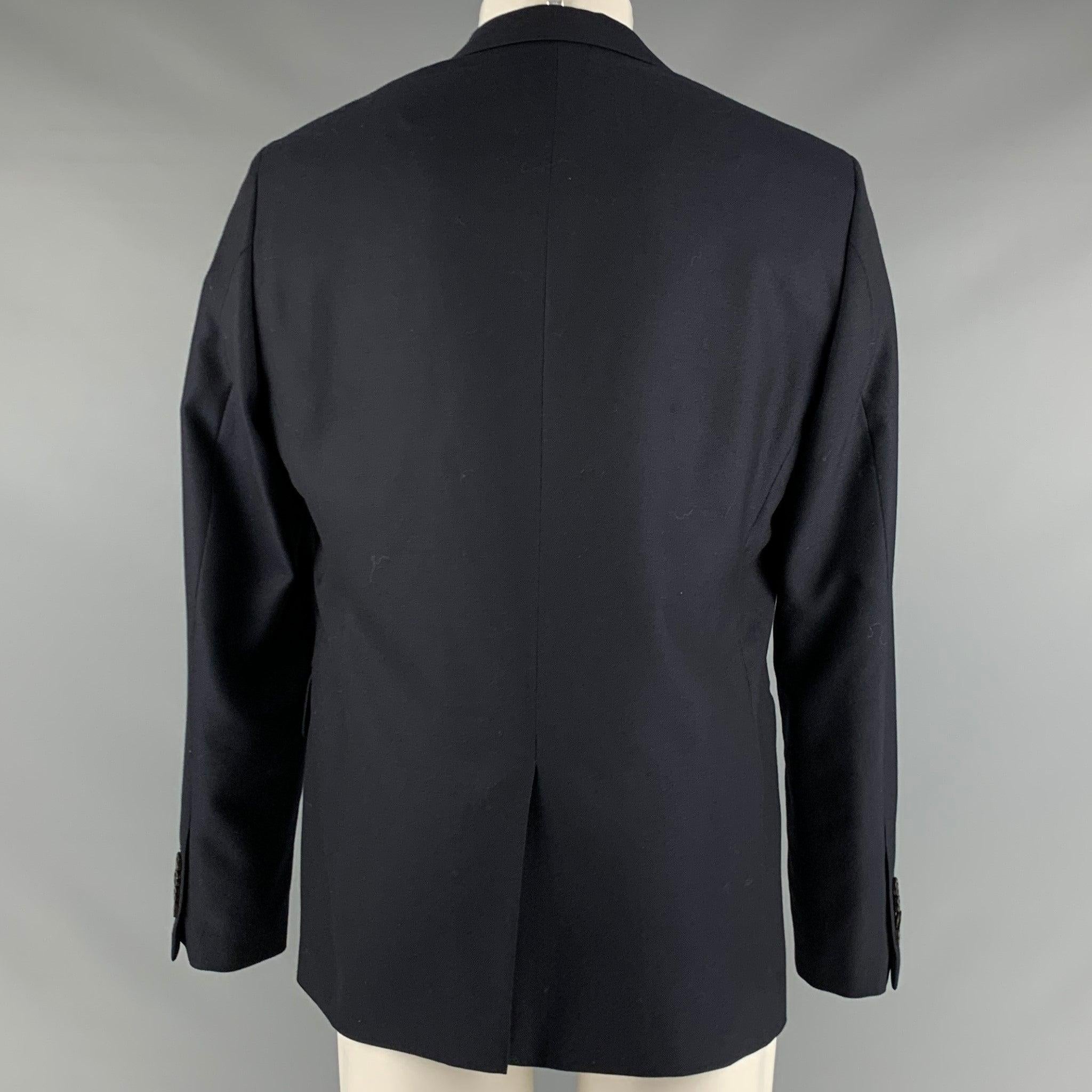 SANDRO Size 40 Navy Wool Notch Lapel Sport Coat In Excellent Condition For Sale In San Francisco, CA