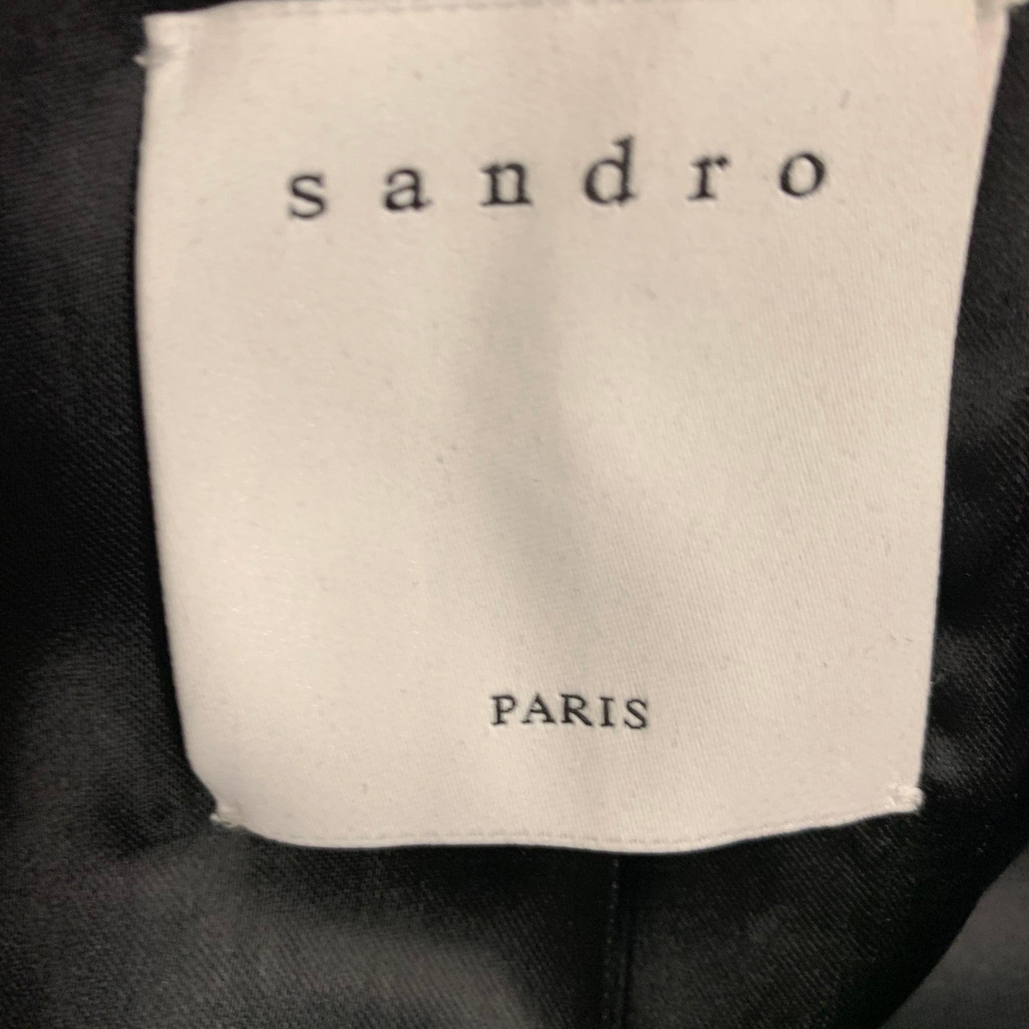 Men's SANDRO Size 40 Navy Wool Notch Lapel Sport Coat For Sale
