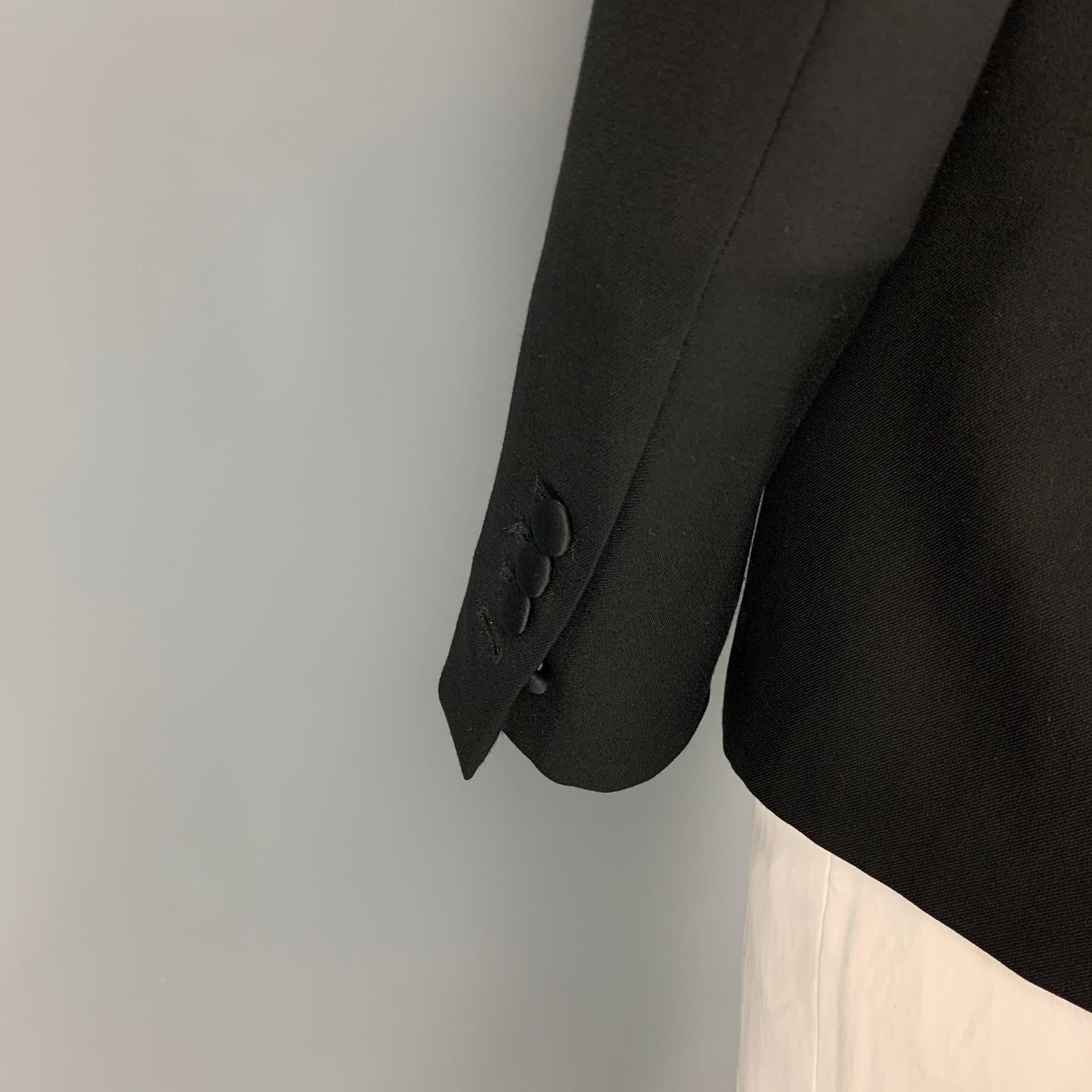 Men's SANDRO Size 42 Black Wool Peak Lapel Sport Coat