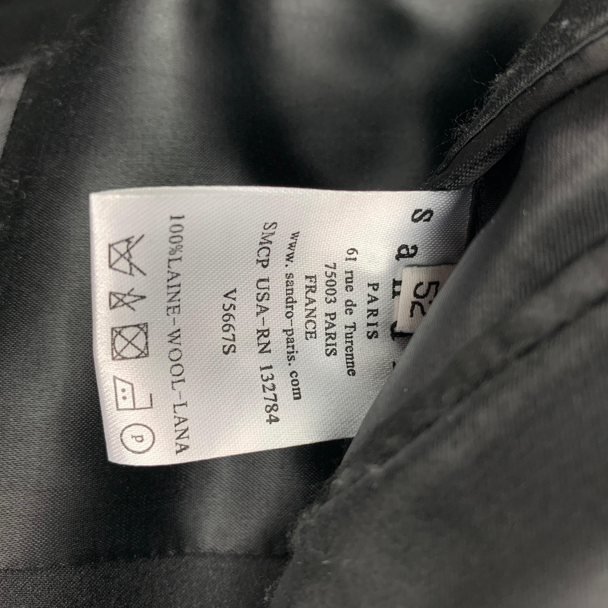 SANDRO Size 42 Black Wool Peak Lapel Sport Coat 2