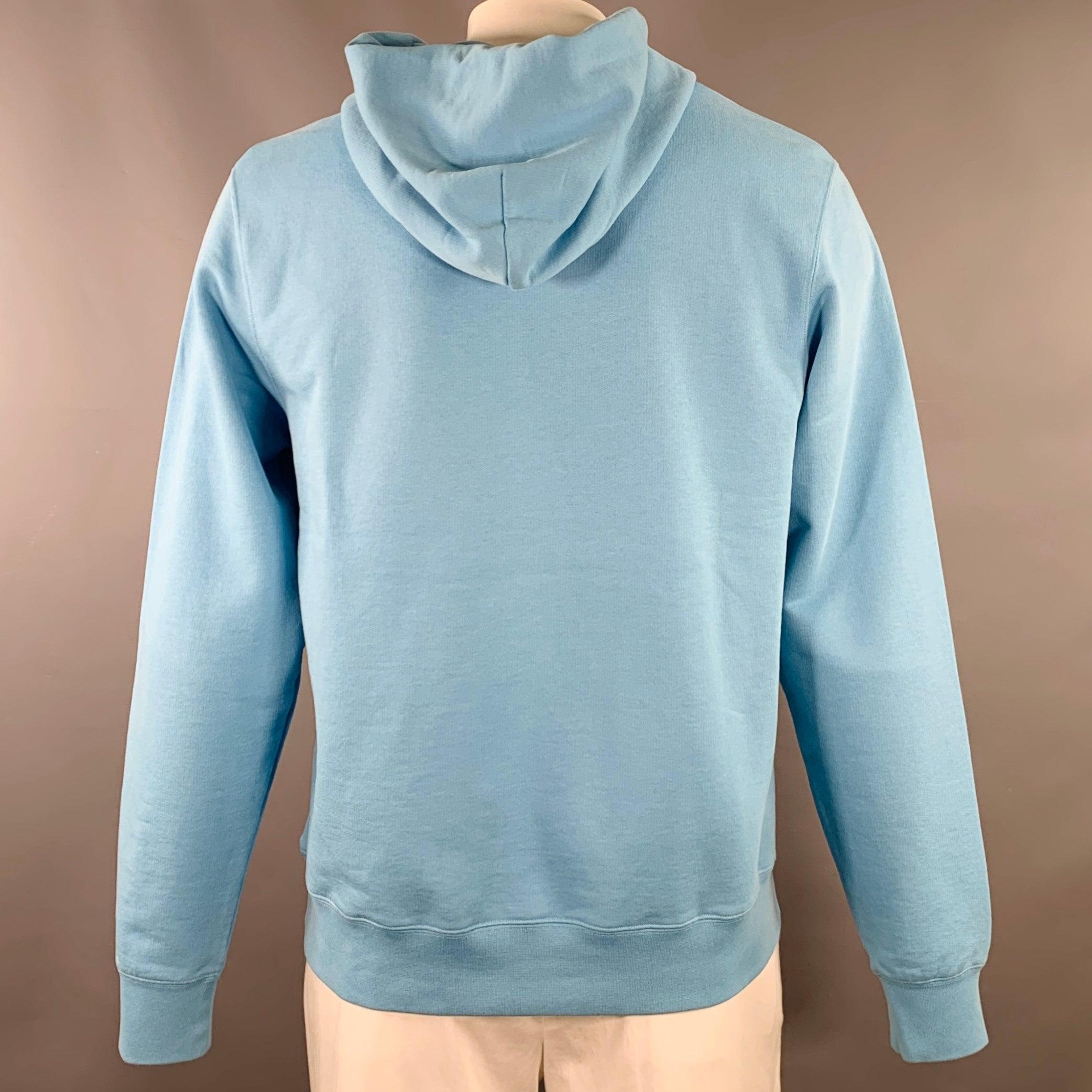 Men's SANDRO Size L Blue Orange Bunny Cartoon Cotton Hoodie Sweatshirt For Sale