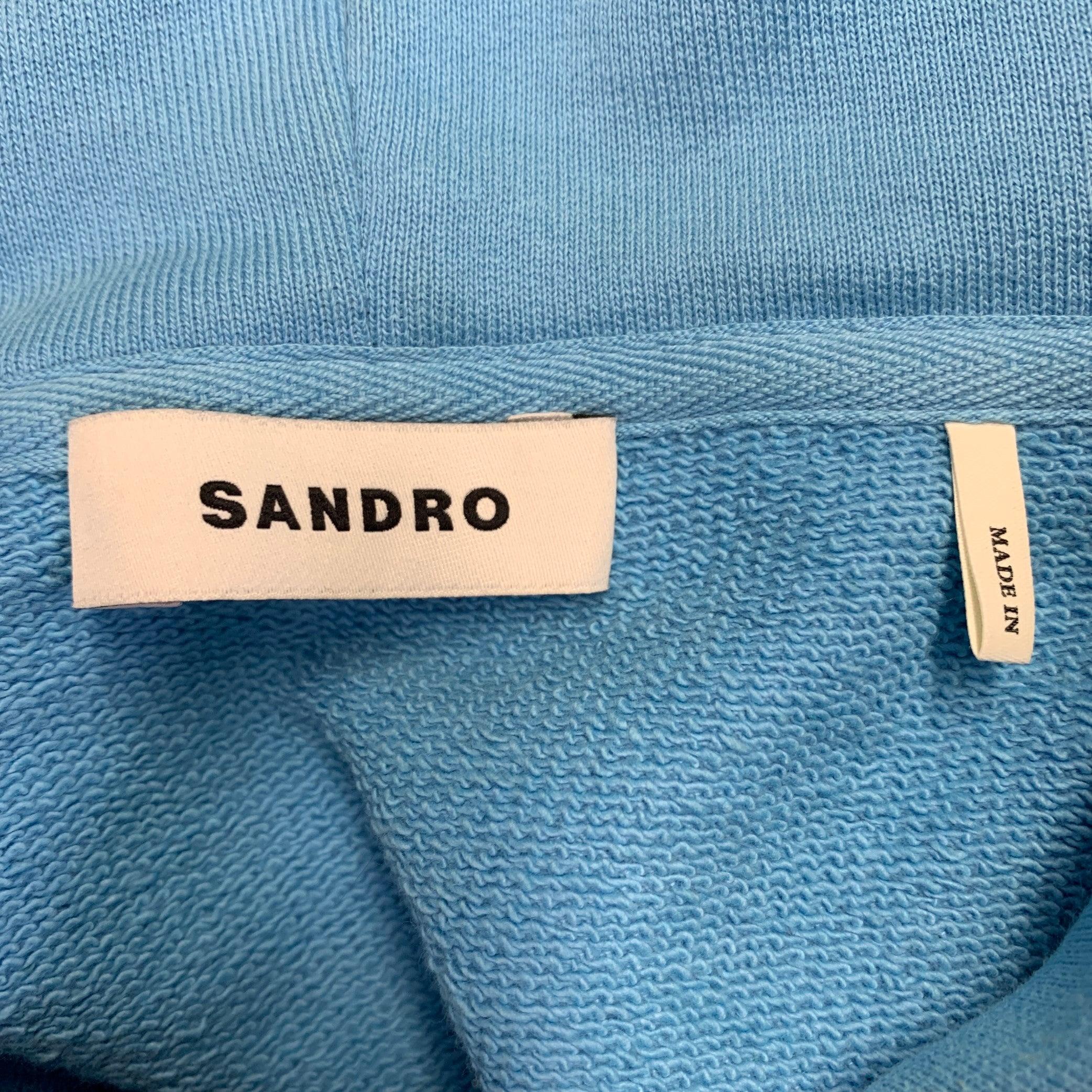 SANDRO Size L Blue Orange Bunny Cartoon Cotton Hoodie Sweatshirt For Sale 2