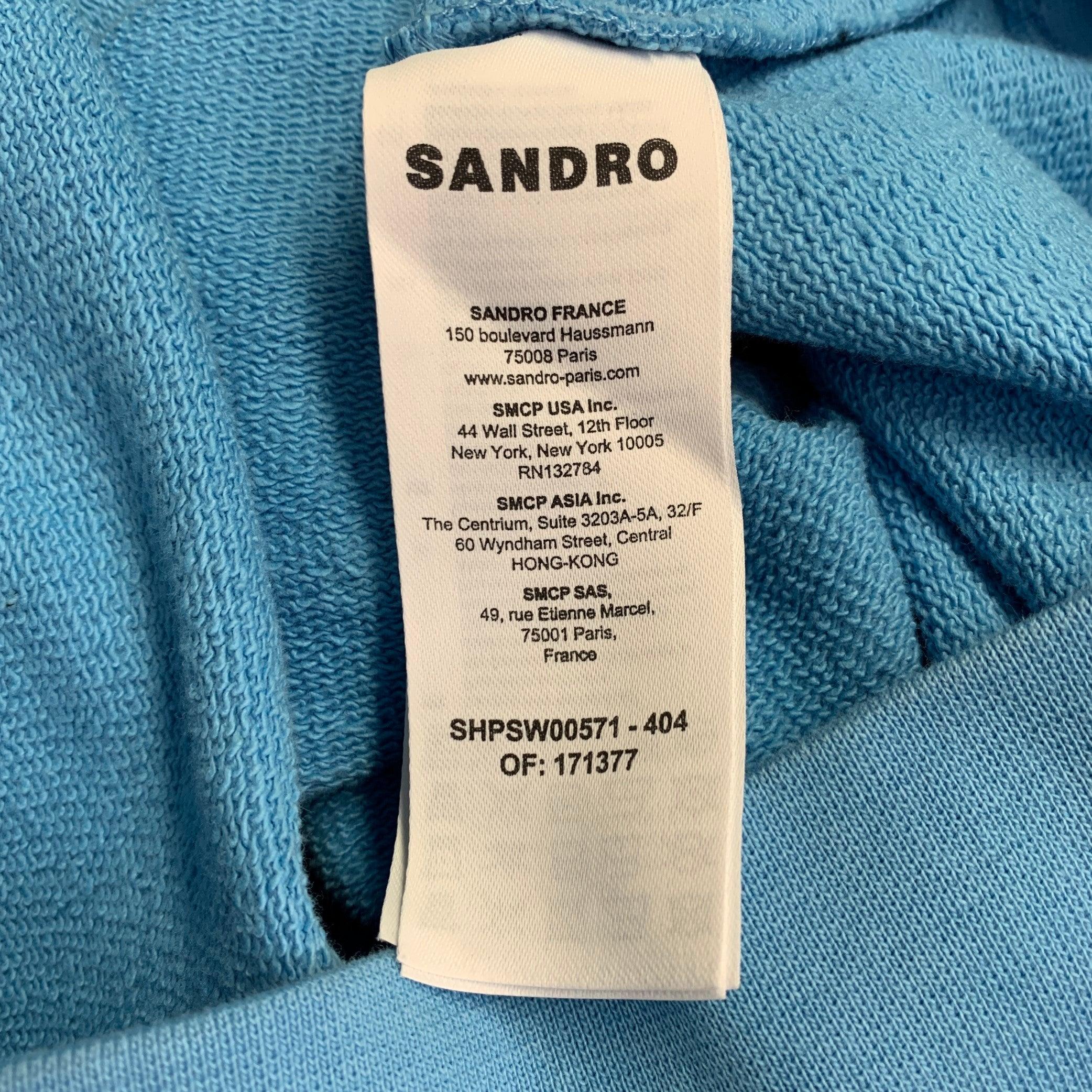 SANDRO Size L Blue Orange Bunny Cartoon Cotton Hoodie Sweatshirt For Sale 3