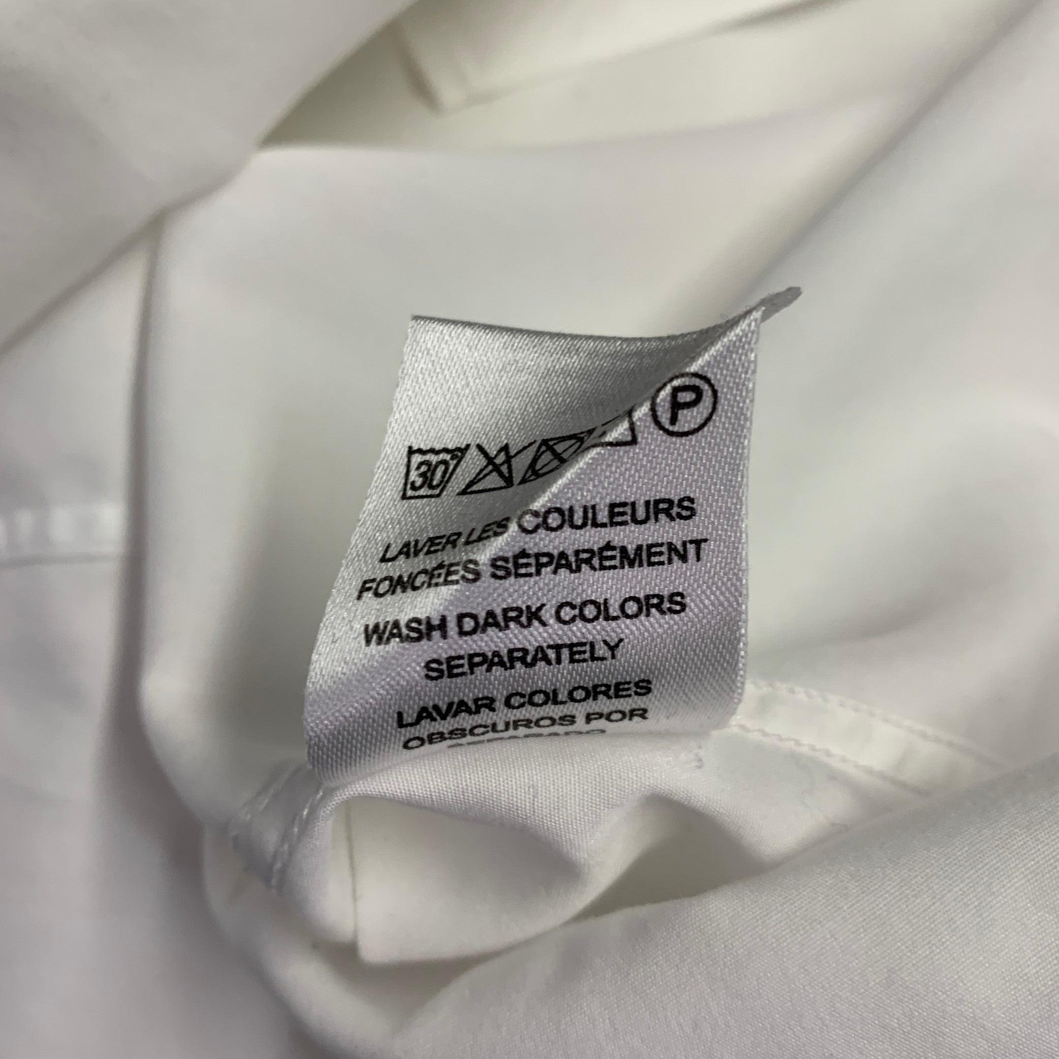 SANDRO Size M White Cotton Hidden Buttons Long Sleeve Shirt 2