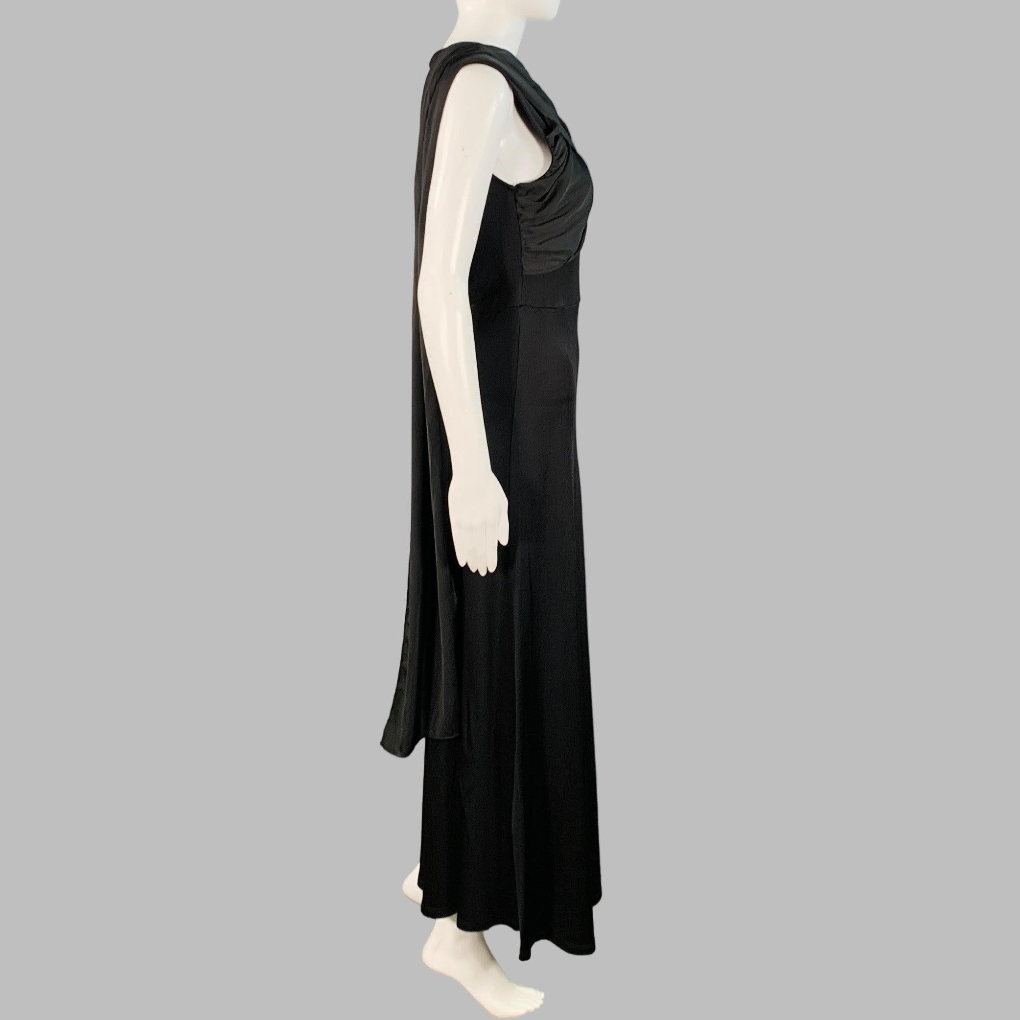Noir SANDRO Taille S Robe longue enveloppante sans manches en viscose noire en vente