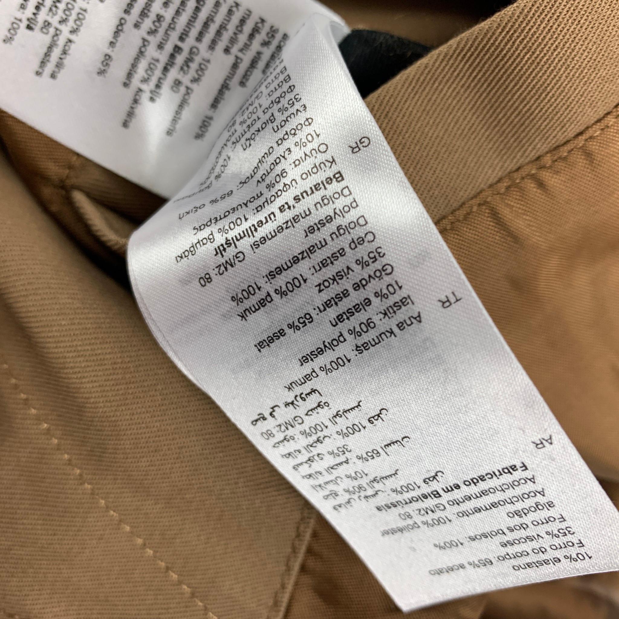 SANDRO Size S Tan Cotton Zip & Buttons Jacket In Good Condition In San Francisco, CA