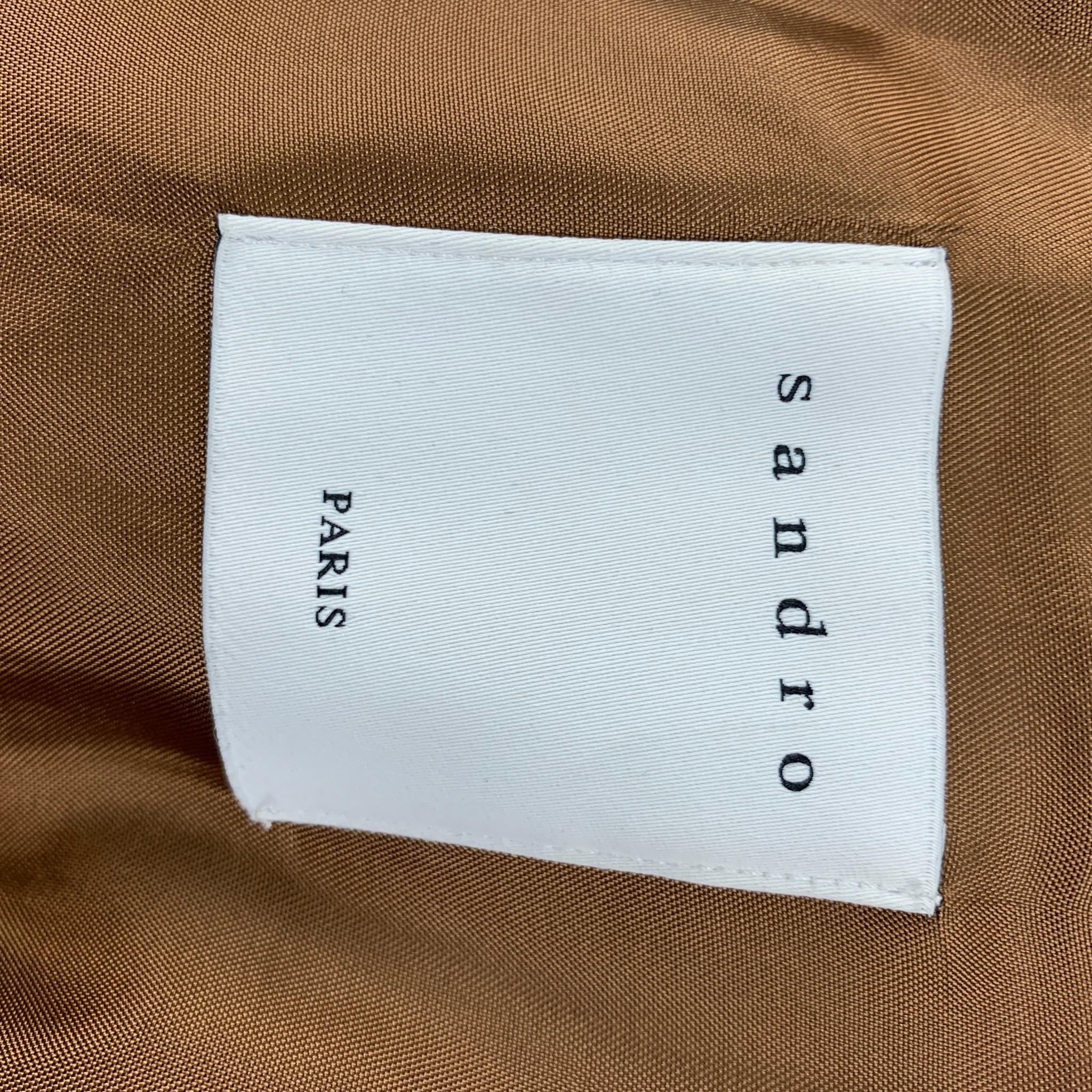Men's SANDRO Size S Tan Cotton Zip & Buttons Jacket