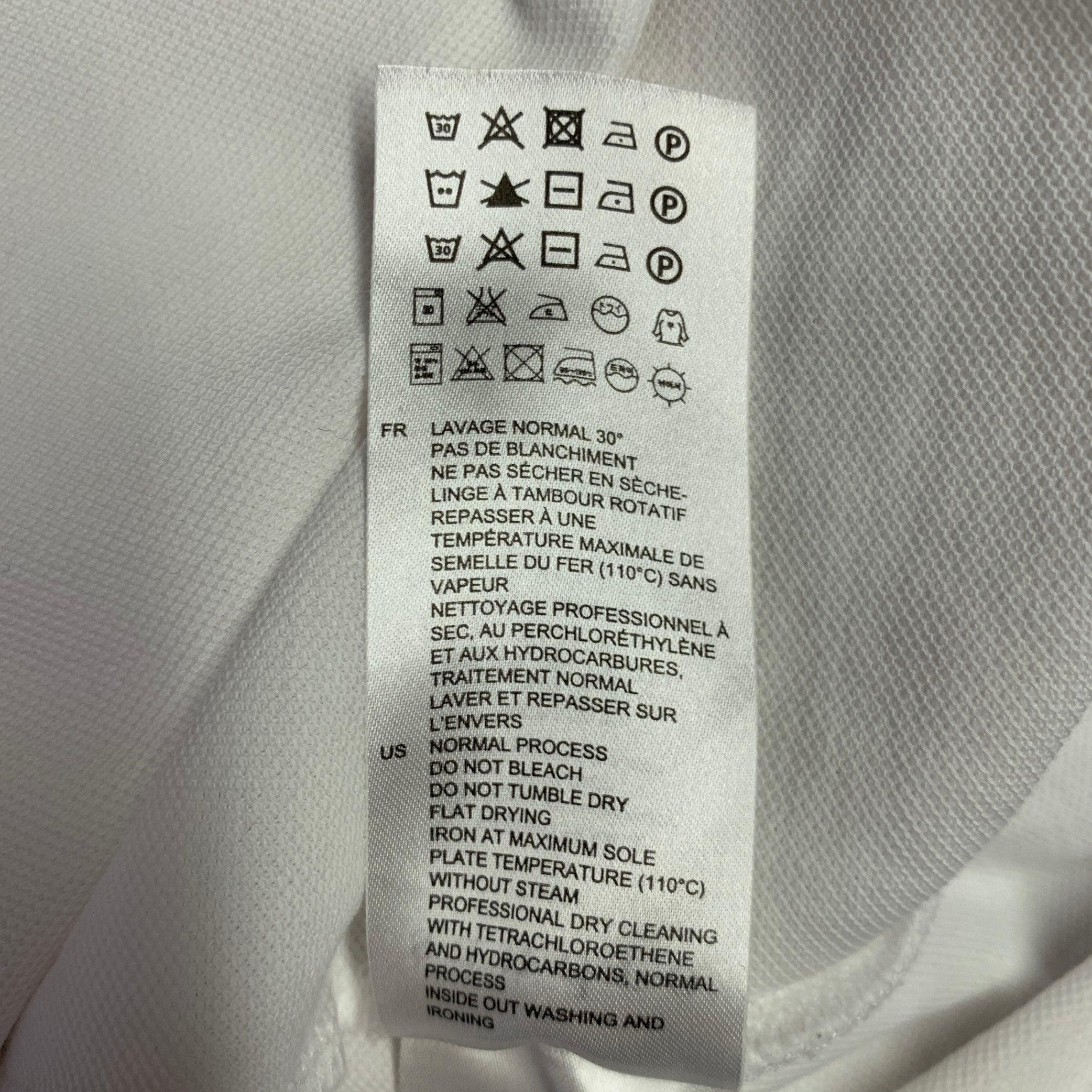 SANDRO Polo senza colletto in cotone taglia S White Black Contrast Trim in vendita 6