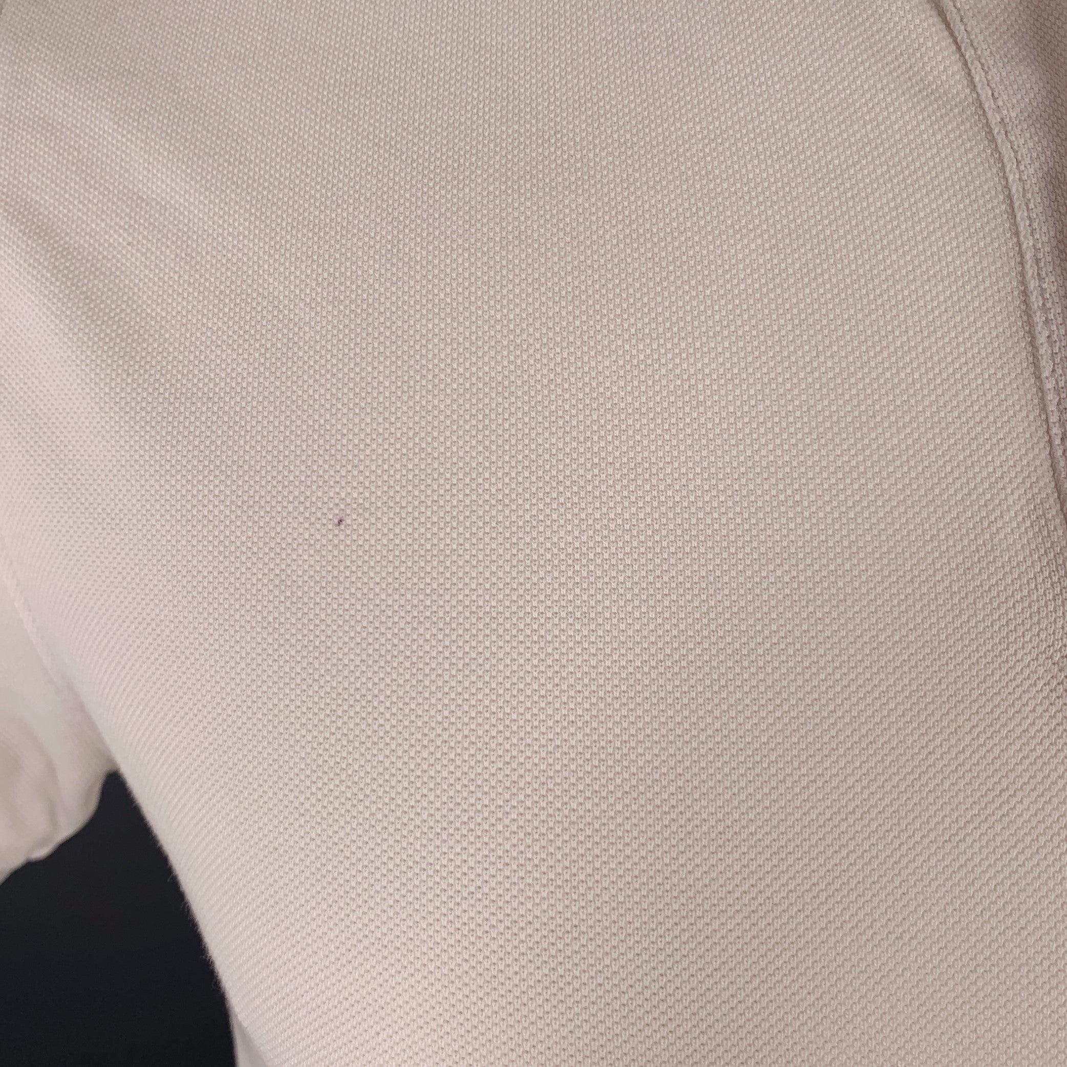 SANDRO Polo senza colletto in cotone taglia S White Black Contrast Trim in vendita 2