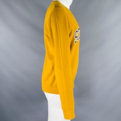 SANDRO Size S Yellow Black White Graphic Cotton Crew Neck Sweatshirt