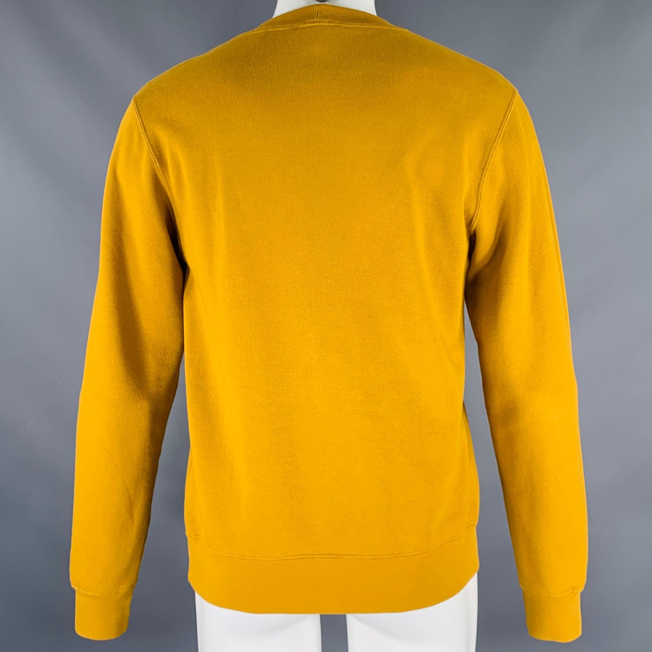 Orange SANDRO Size S Yellow Black White Graphic Cotton Crew Neck Sweatshirt For Sale
