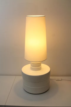 Sandro SORAVIA // Mid-century modern 1970s ceramic table lamp (74h x 30d in cm)